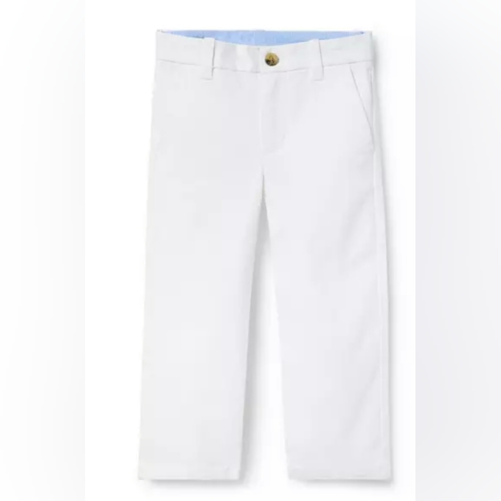 Janie and Jack White Cotton spandex blend long pants sz 2T NWT